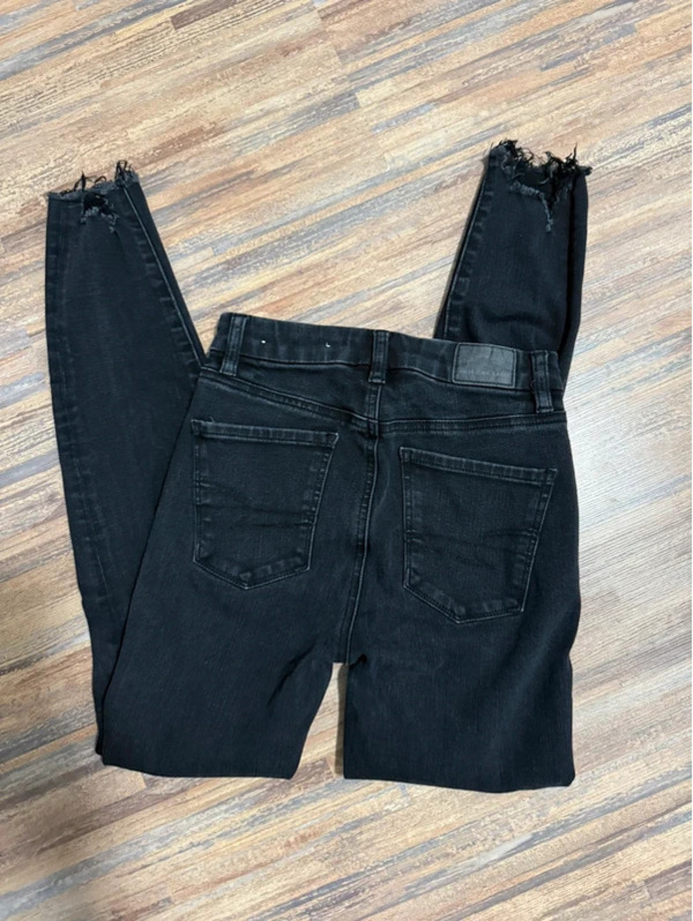 American Eagle curvy super high rise jegging in black size 000